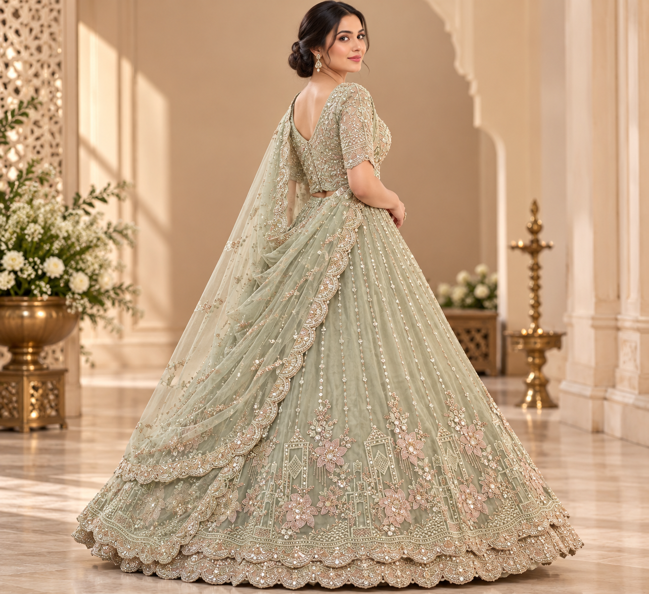 Ember Party Engagement Lehenga