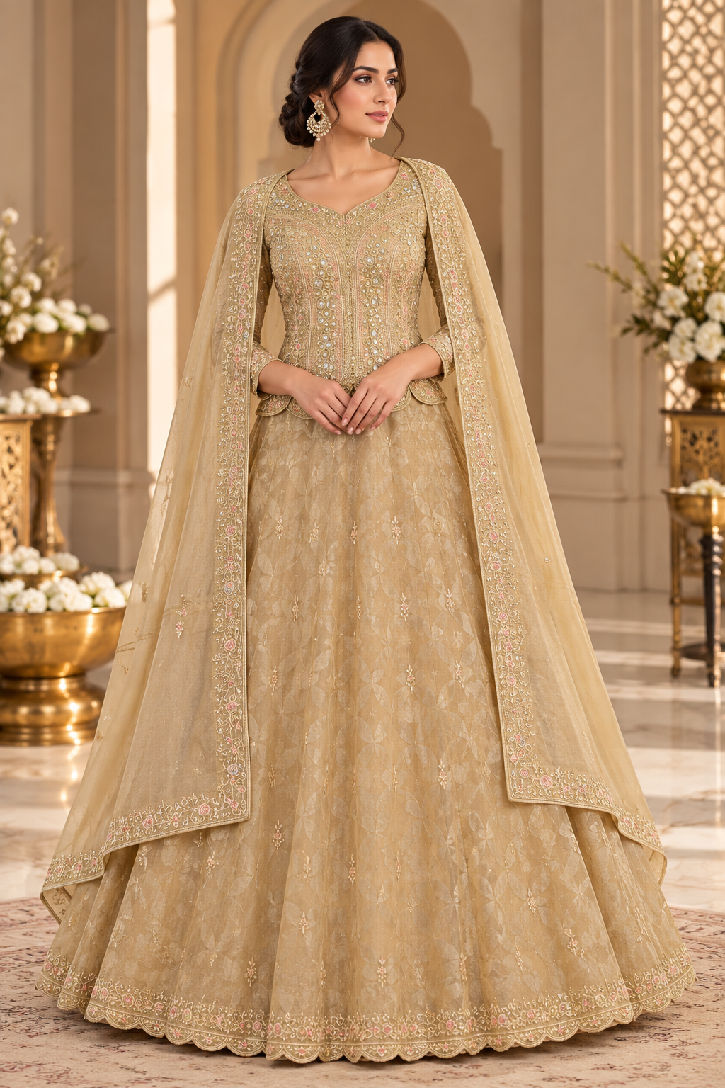 Festive Gold Designer Lehenga